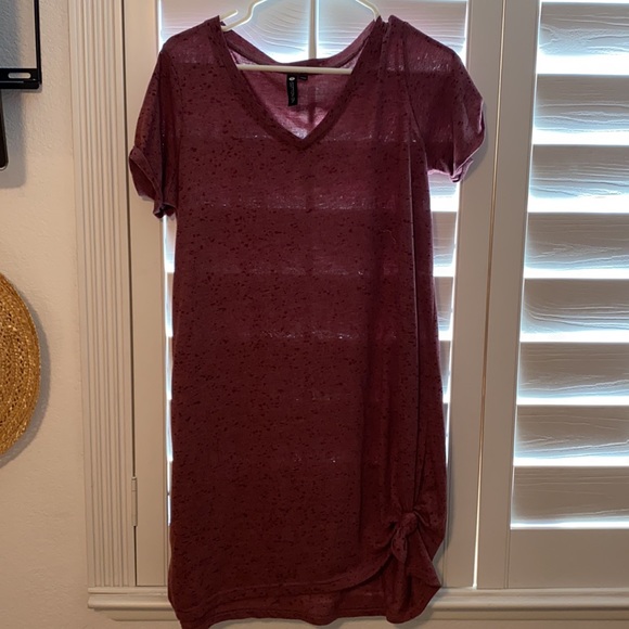 Maroon T-Shirt Dress - Picture 3 of 3